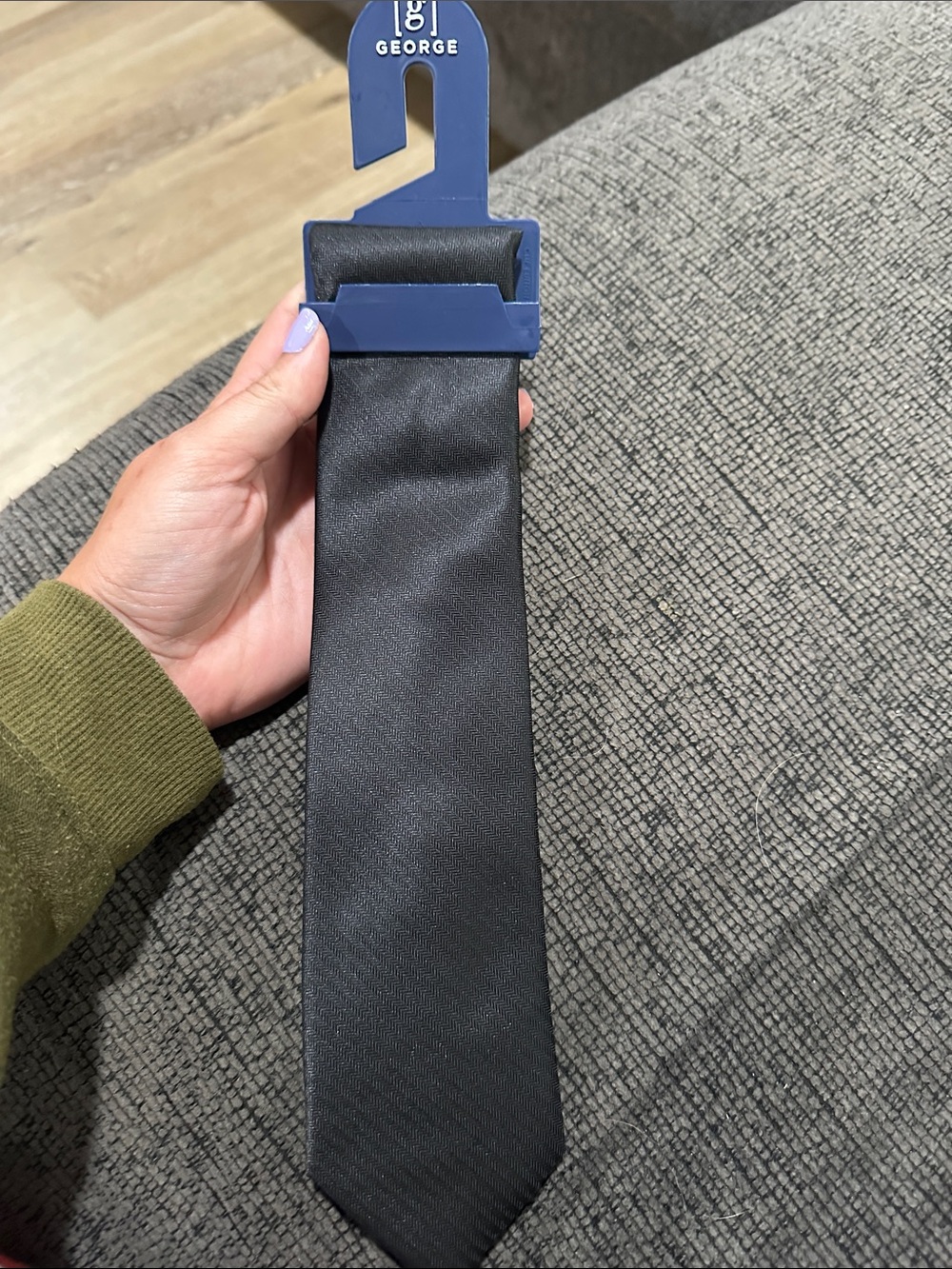 George Solid Black Men's Necktie